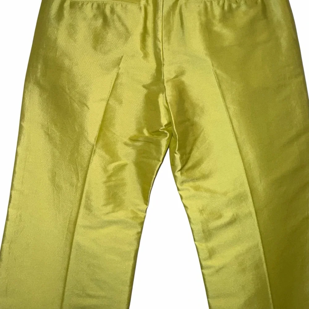 VALENTINO Mikado Silk Blend Pants Chartreuse Yellow Green IT40 US4 NWT ⚪️ - Picture 11 of 14